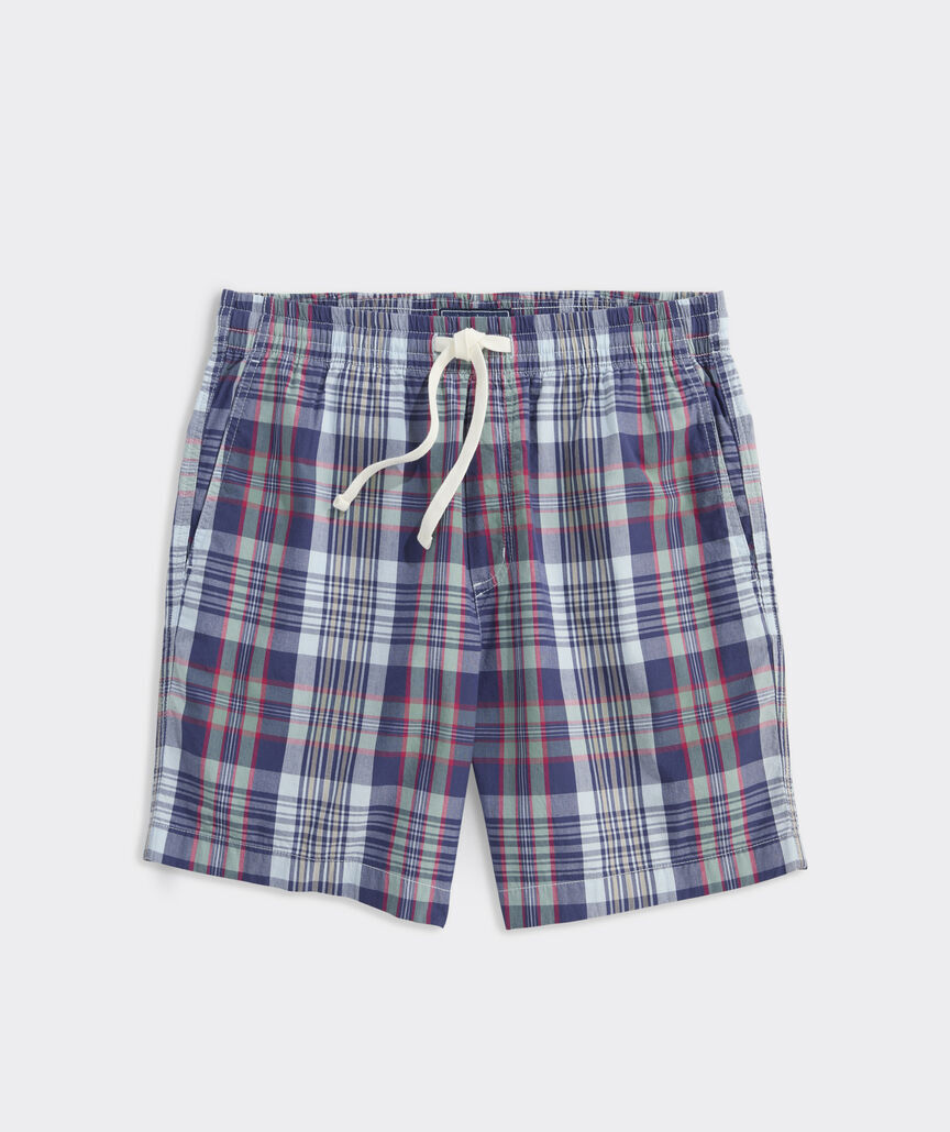 7 Inch Surfside Madras Pull-On Shorts