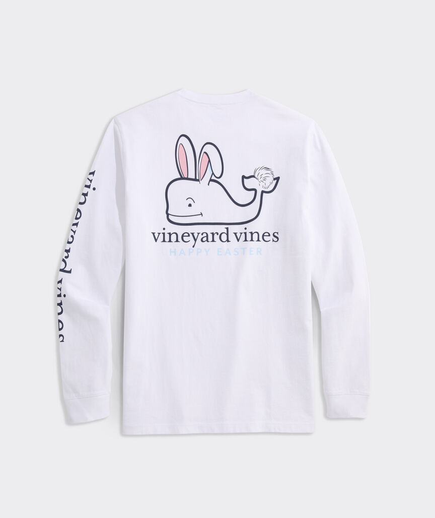 Easter Bunny Whale Long-Sleeve Pocket Tee