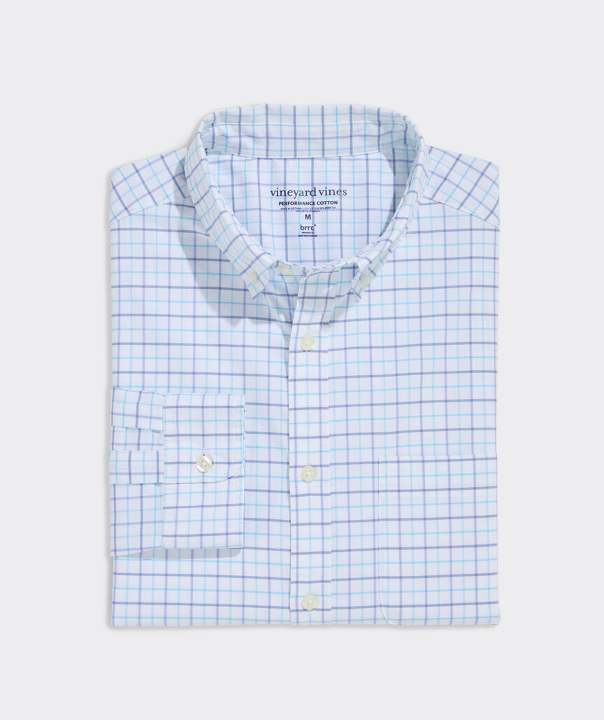 Moorings Tattersall Performance Cotton Shirt