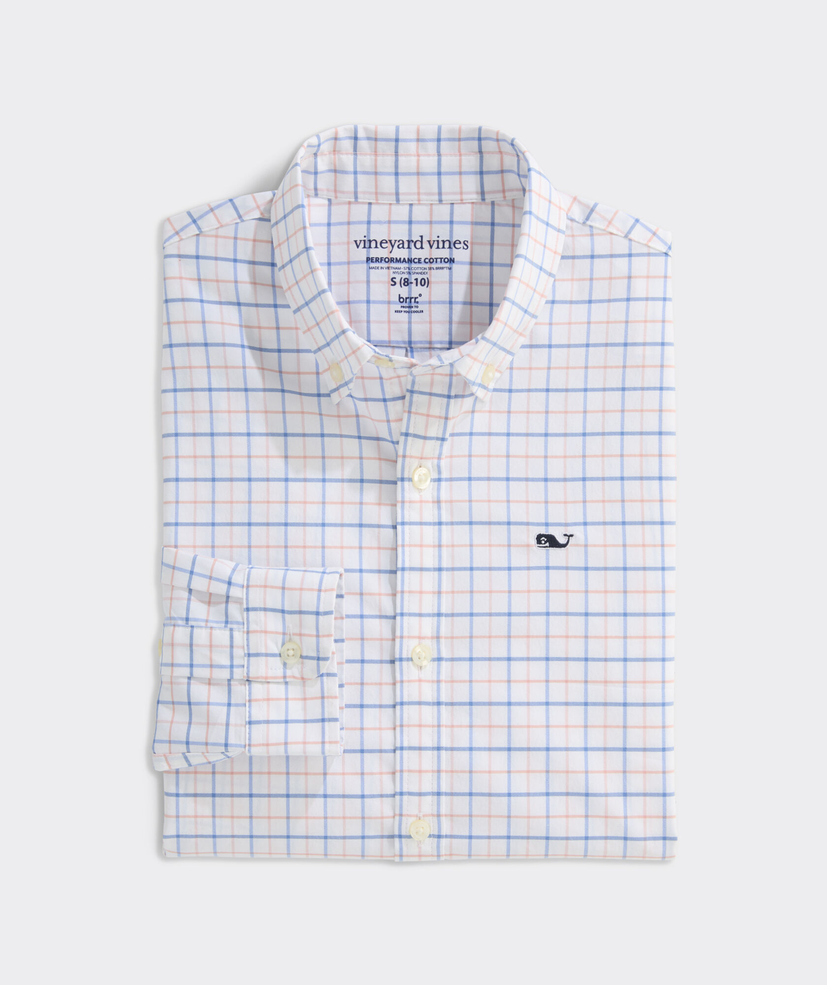Boys' Moorings Tattersall Performance Cotton Shirt