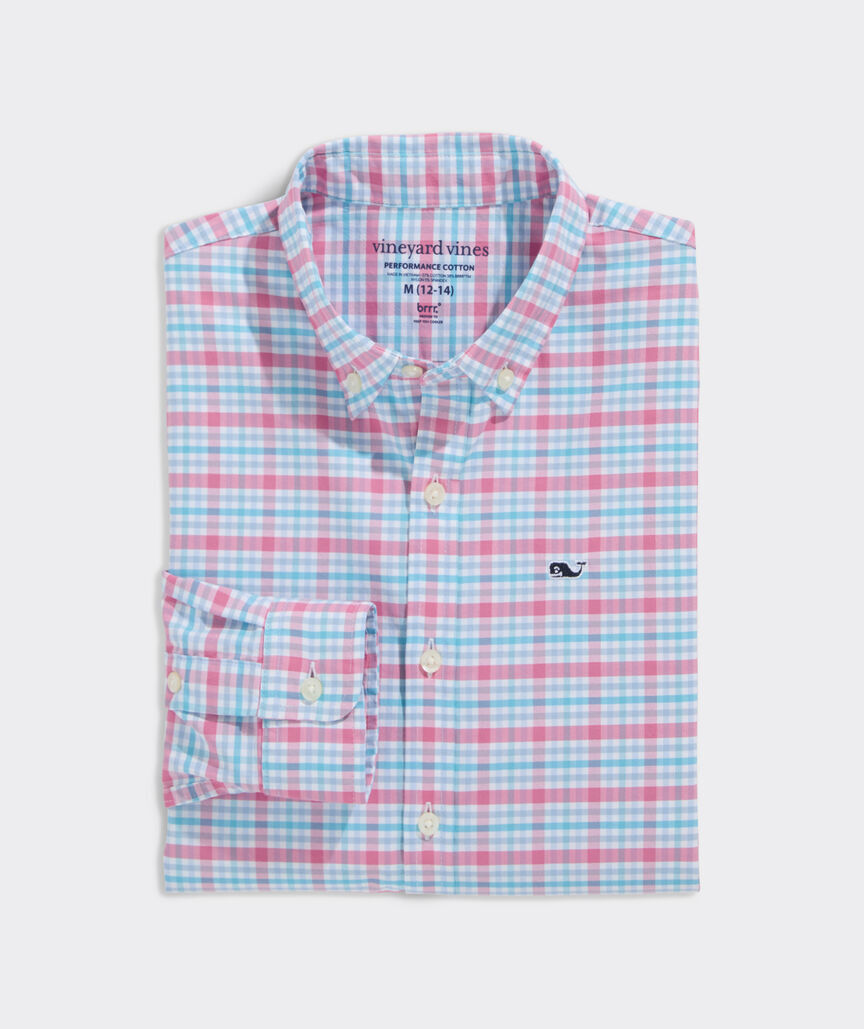 Boys' Bellamy Plaid Performance Cotton Shirt